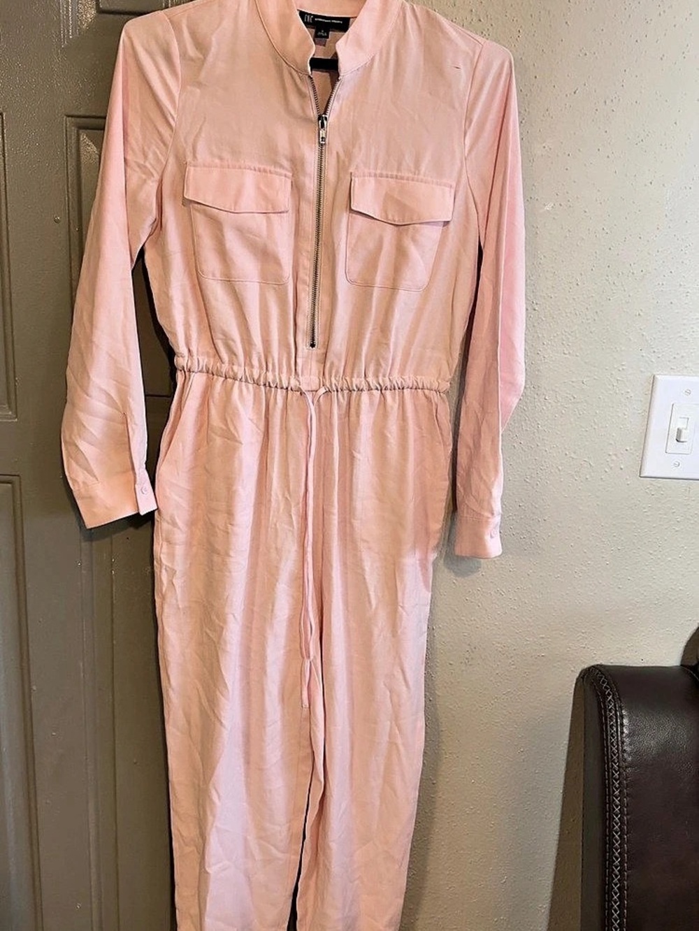 INC International Concepts Pink Utility Jumpsuit Size Medium NWT